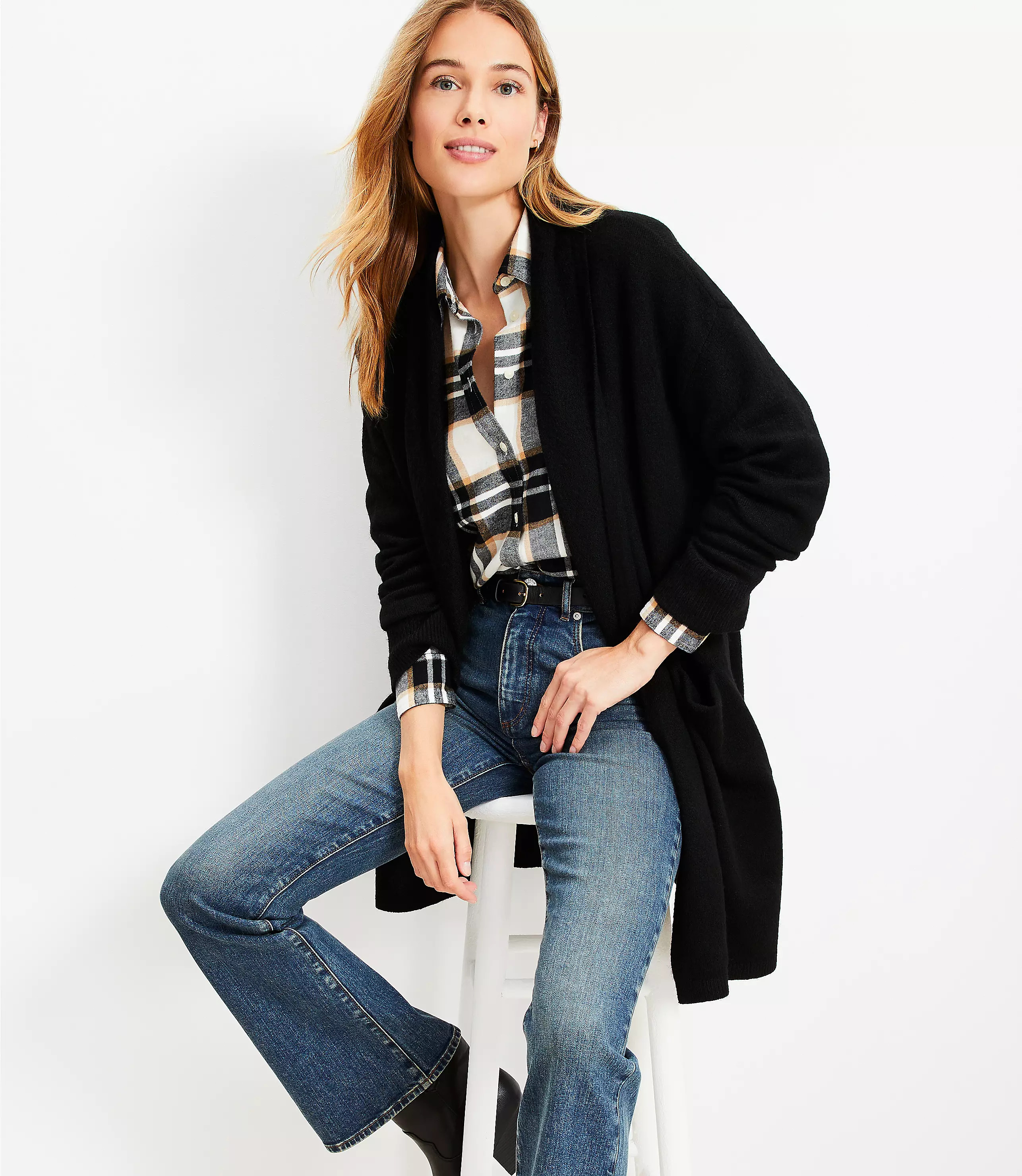 Shawl Open Pocket Coatigan | LOFT