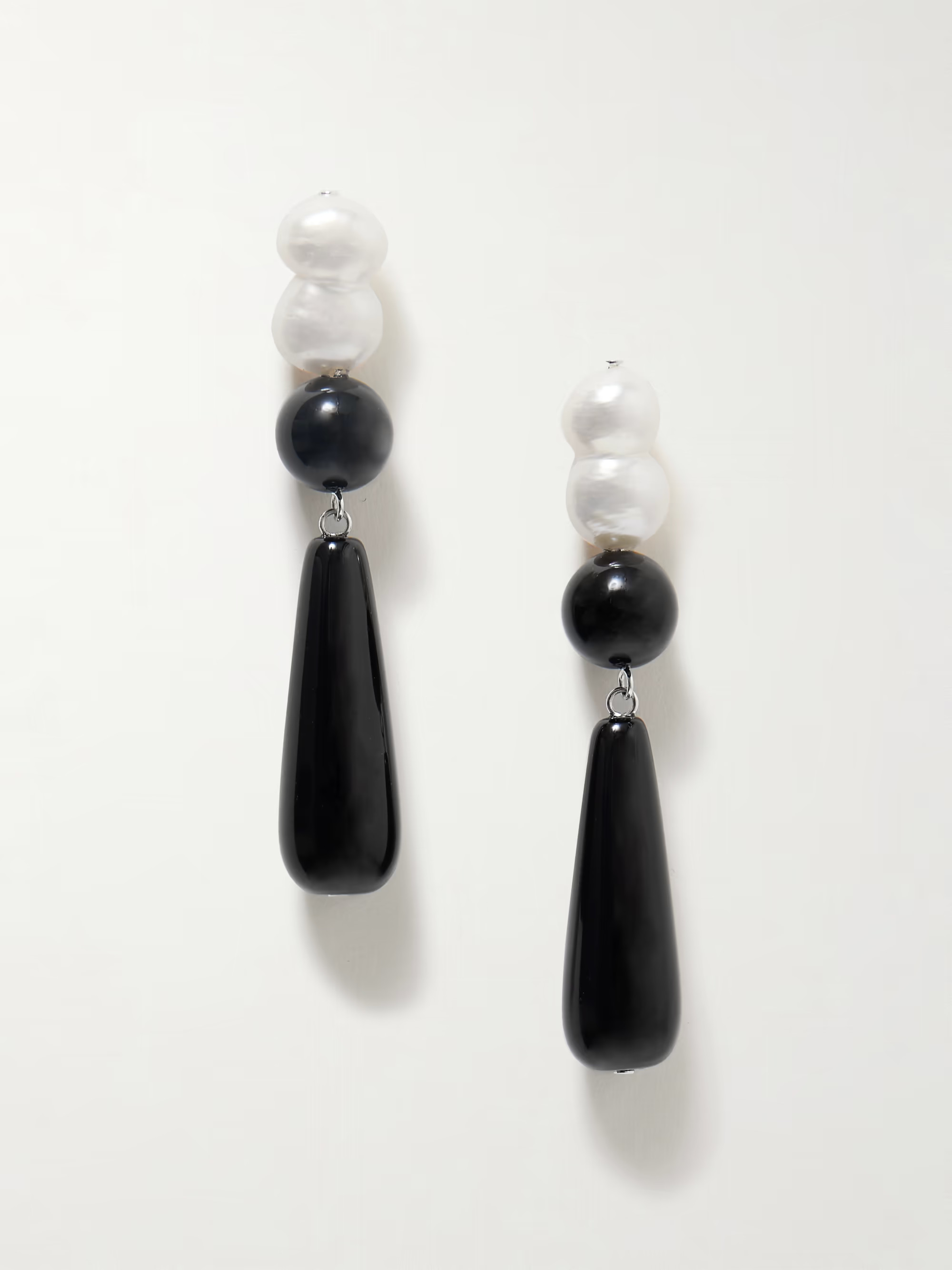 Tarn II recycled silver, onyx and pearl earrings | NET-A-PORTER (UK & EU)