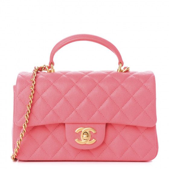 CHANEL

Caviar Quilted Mini Top Handle Rectangular Flap Pink | Fashionphile