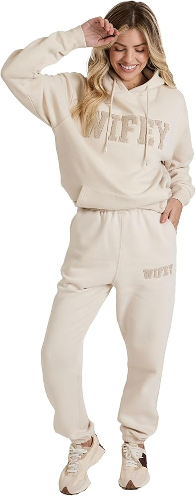 Wifey Teddy Hoodie, Oversized Pullover for Anniversary or Birthday Gift, Sweater for Honeymoon Fl... | Amazon (US)
