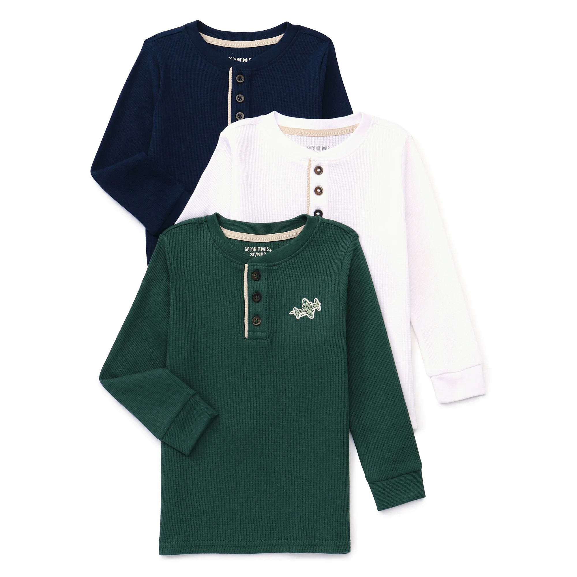 Garanimals Toddler Boys Assorted Henley Tops with Long Sleeves, 3-Pack, Sizes 18M-5T | Walmart (US)