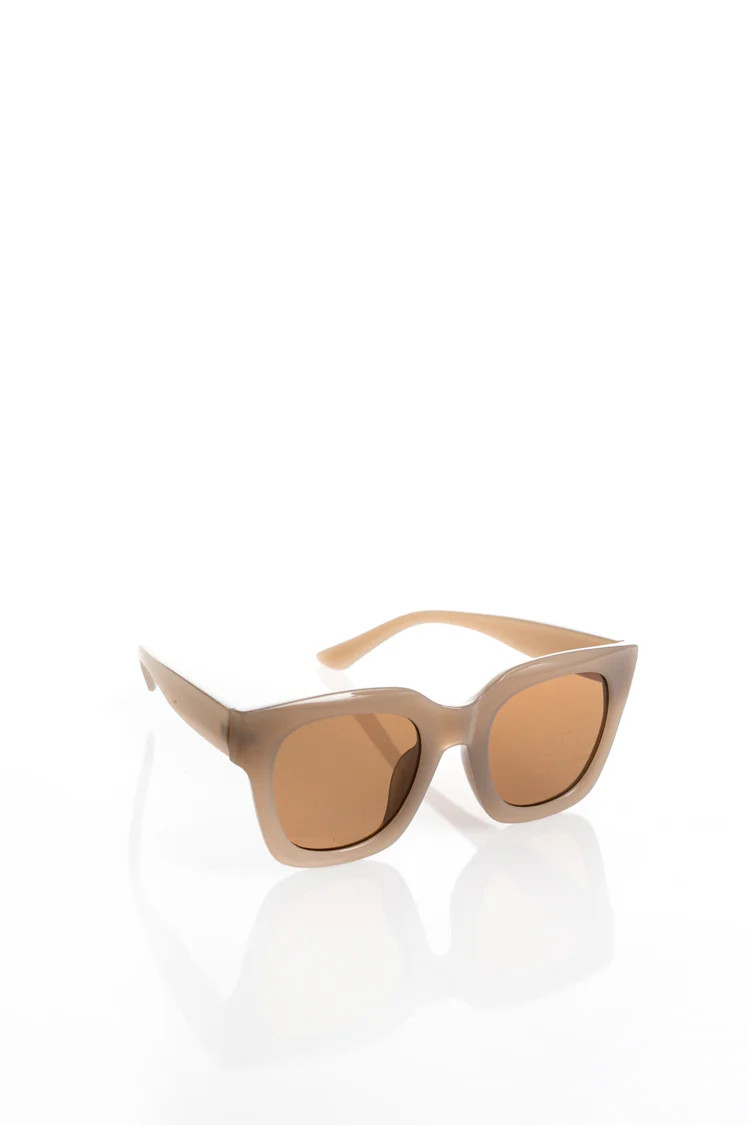 Taupe Square Framed Sunglasses | Flea Style