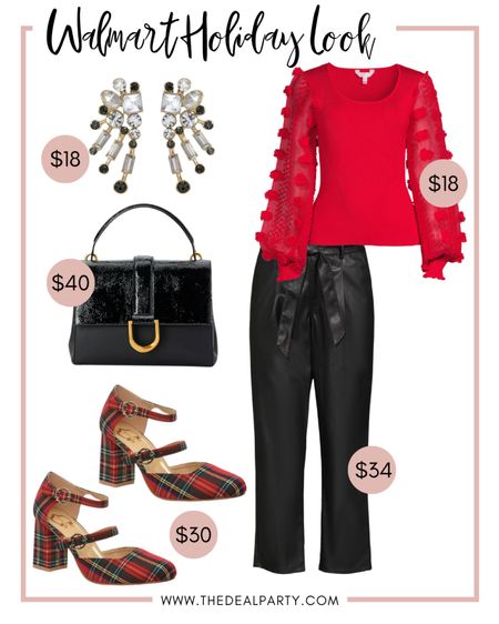 Walmart Red Top | Walmart Fashion | Walmart Holiday Look | Winter Outfit | Winter Fashion | Leather Pants | Christmas outfit | Christmas Shoes | Plaid Shoes | Red Top | Walmart Fashion

#LTKunder50 #LTKSeasonal #LTKHoliday