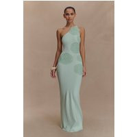 Teneika Crochet Knit Maxi Dress - Light Aqua | MESHKI US