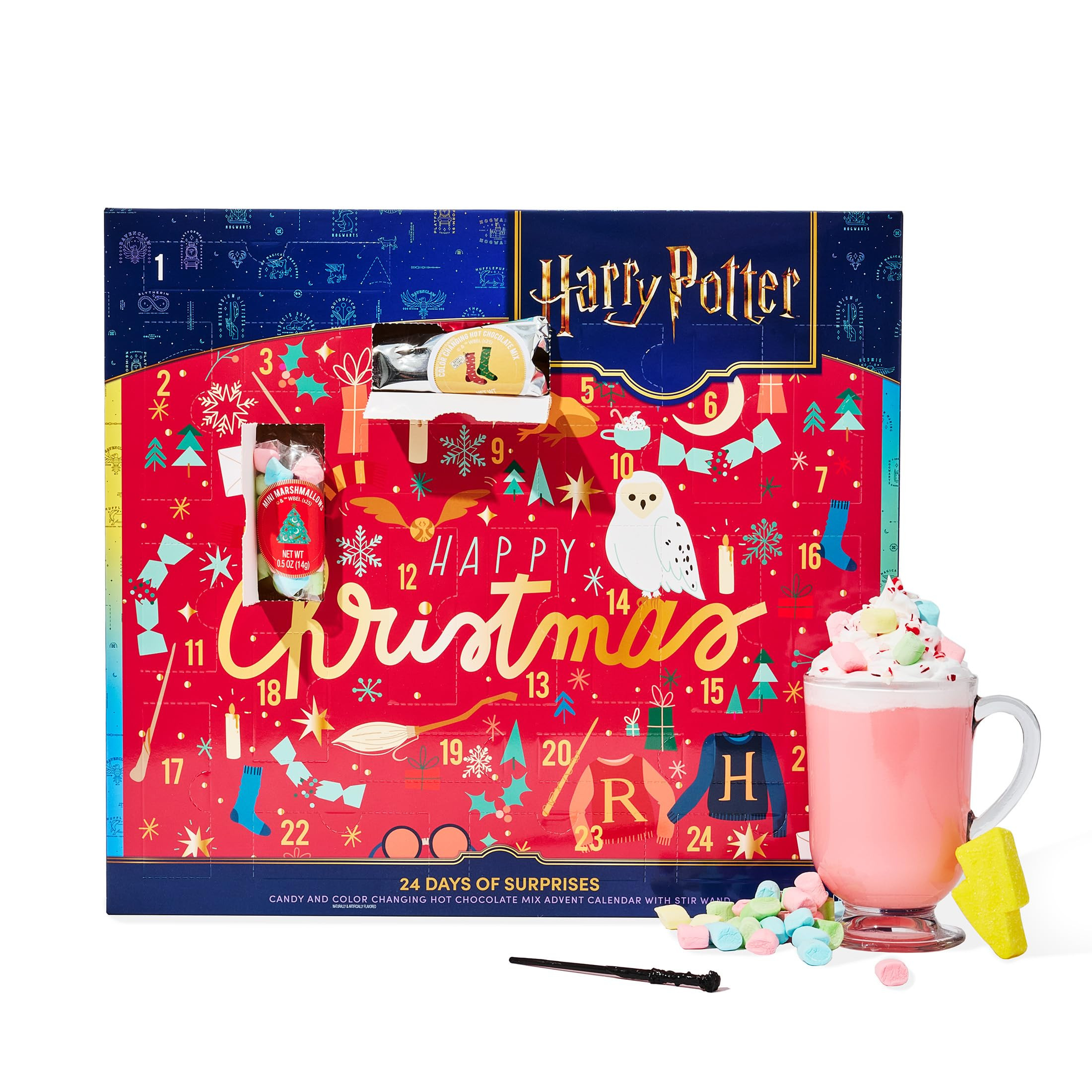 HARRY POTTER 24 Days of Surprises, Includes 12 Color-Changing Hot Chocolate Mixes, 4 Topping Vari... | Amazon (US)