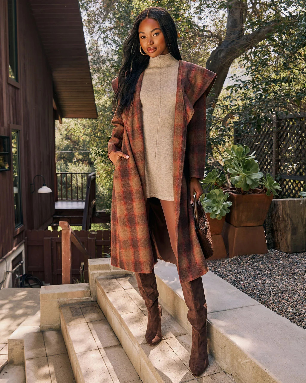 Sunday Gathering Longline Plaid Coat | VICI