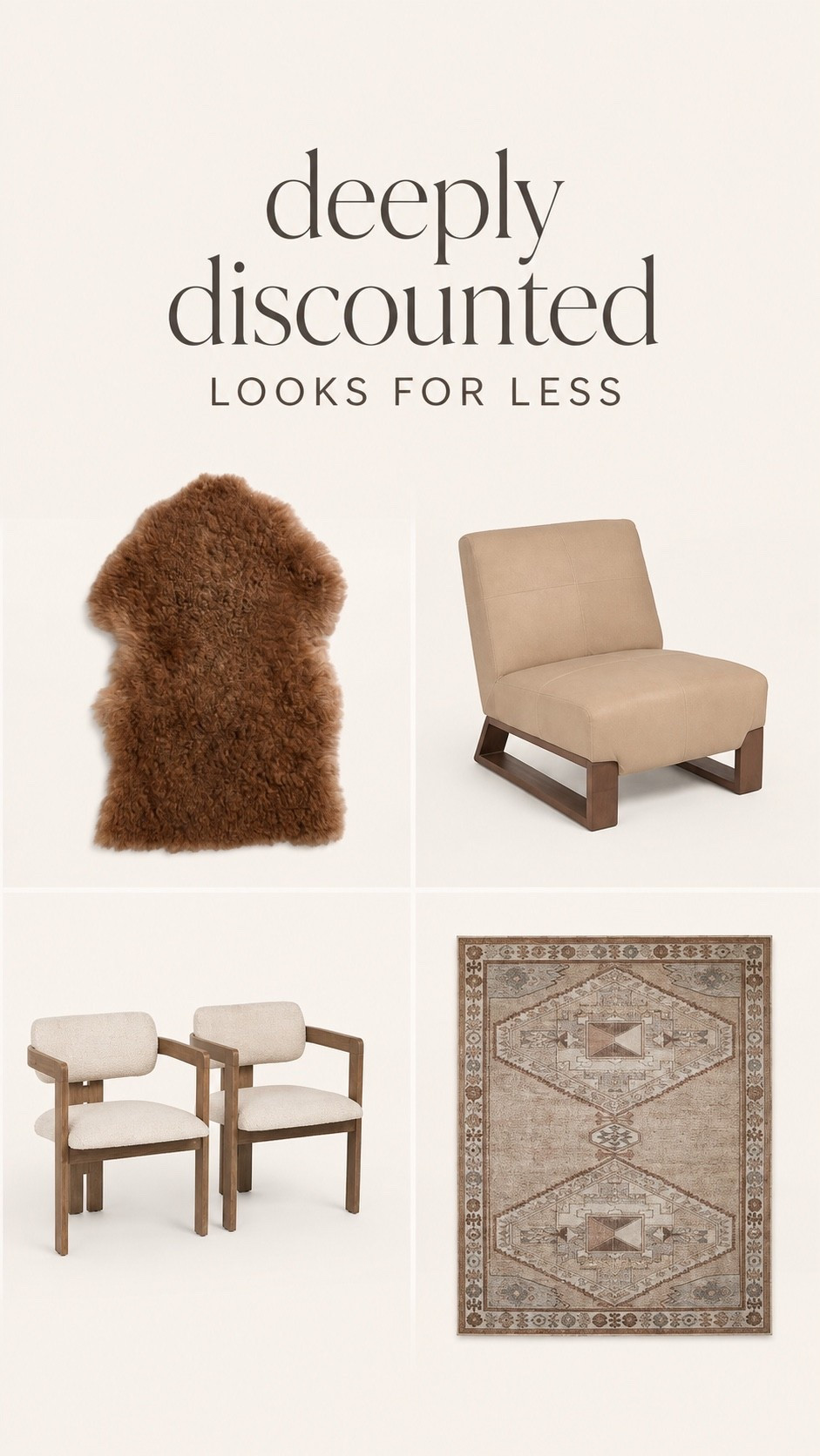Deeply Discounted Looks for Less

Designer-looking home finds without the designer prices. These neutral TJ Maxx finds are deeply discounted and give that high-end, collected look for so much less. The chairs, rug, accent chair and sheepskin are all such good finds—and I wouldn’t wait on these because the best TJ Maxx pieces tend to go fast.

Shop everything linked here.

#LTKSaleAlert #LTKHome #LTKSeasonal
