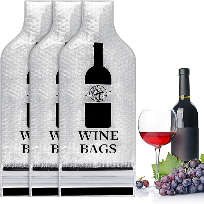 Wine Bags for Travel, 3 Set Reusable Wine Bottle Travel Protector Bags, Double Layer Leak Proof W... | Amazon (US)