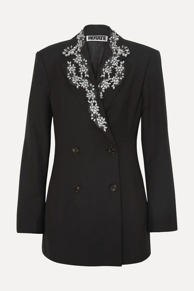 Crystal-embellished wool-blend gabardine blazer | NET-A-PORTER (UK & EU)