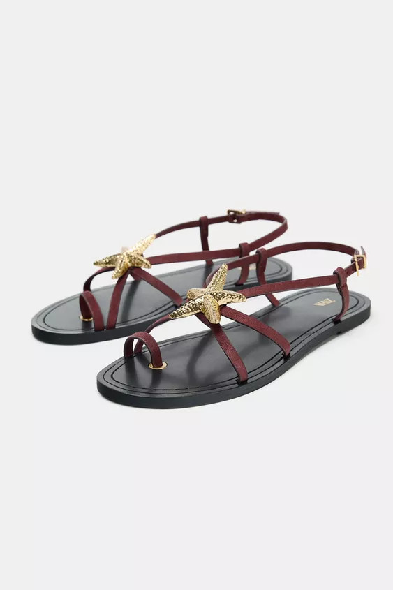 STRAPPY SANDALS WITH METALLIC DETAIL | Zara US