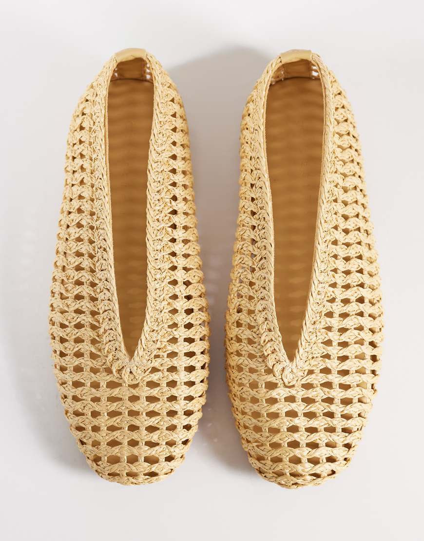 ASOS DESIGN Lioness weave ballets in natural-Neutral | ASOS (Global)