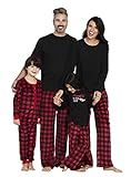 Karen Neuburger Women's Family Matching Christmas Holiday Pajama Sets, Buffalo Plaid red Cherry/Blac | Amazon (US)
