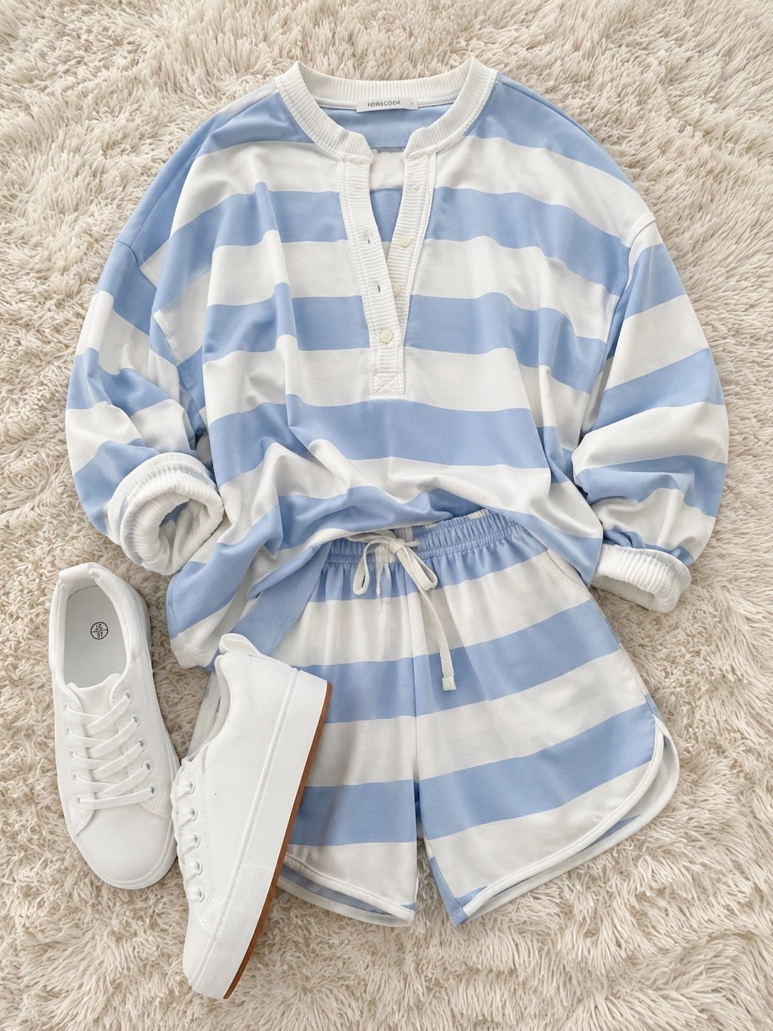 The cutest throw-on-and-go set 💙🤍 Comfy, lightweight, and perfectly paired with classic white sneakers for an easy everyday look.

#LTKunder50 #LTKstyletip #CasualSummerStyle #MatchingSet

#LTKootd #LTKOver40 #LTKTravel