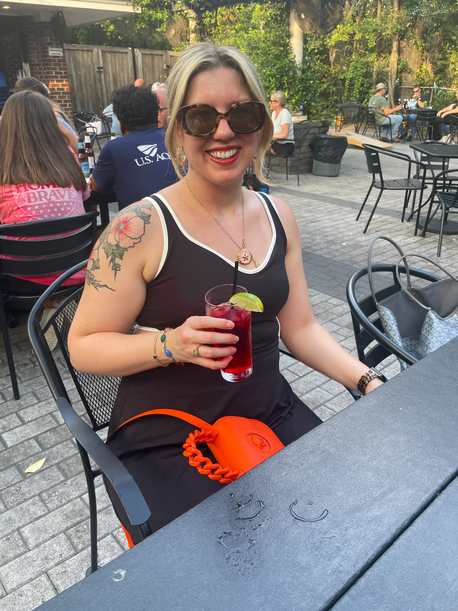 Size Large in active dress from Old Navy! My bag is from Versace and sold out in the orange color but I liked a different color available. 

#LTKSeasonal #LTKmidsize #LTKitbag