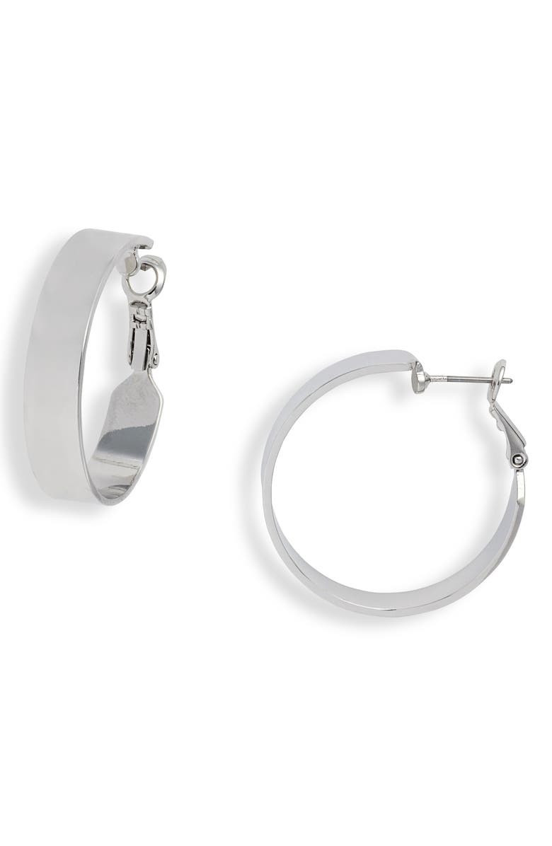 Medium Sleek Flat Hoop Earrings | Nordstrom