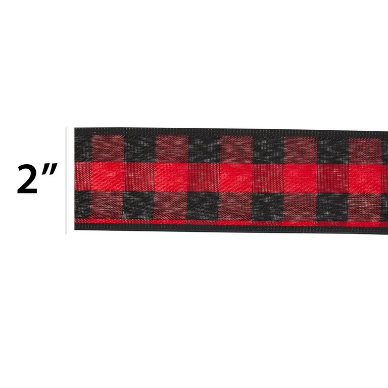 Red & Black Plaid Ribbon, 30 ft, by Holiday Time | Walmart (US)