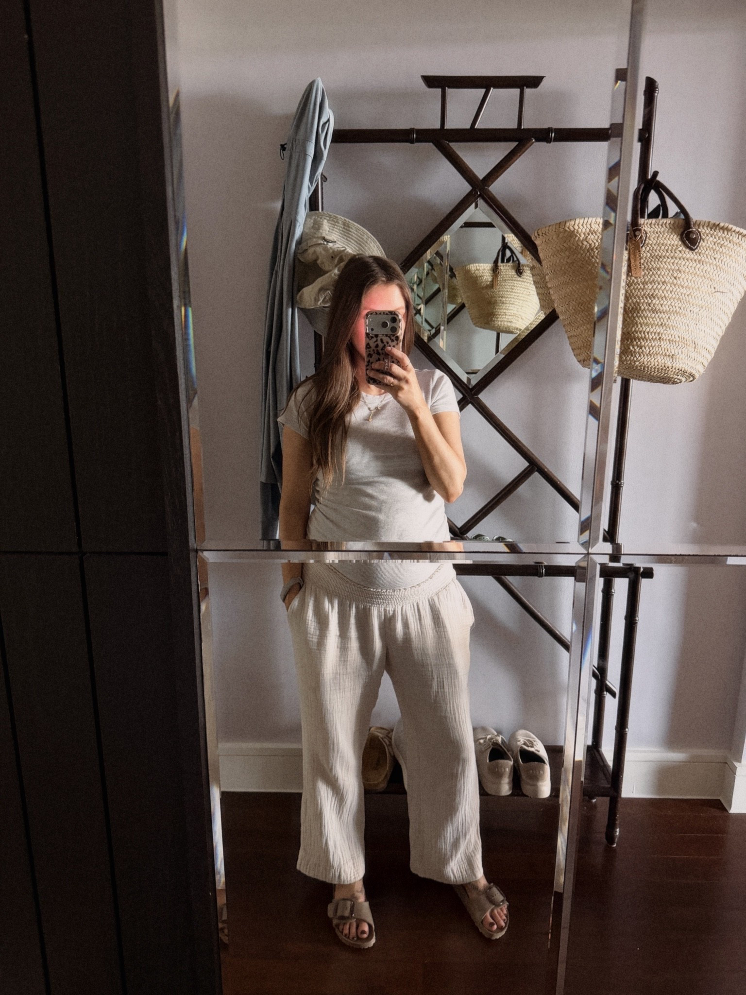Comfy cozy maternity outfit! This maternity shirt is 50% off today! I have in multiple colors and pretty much wear it daily. The pants are SO comfortable and very light weight so perfect for summer!

#LTKmomlife #LTKBump