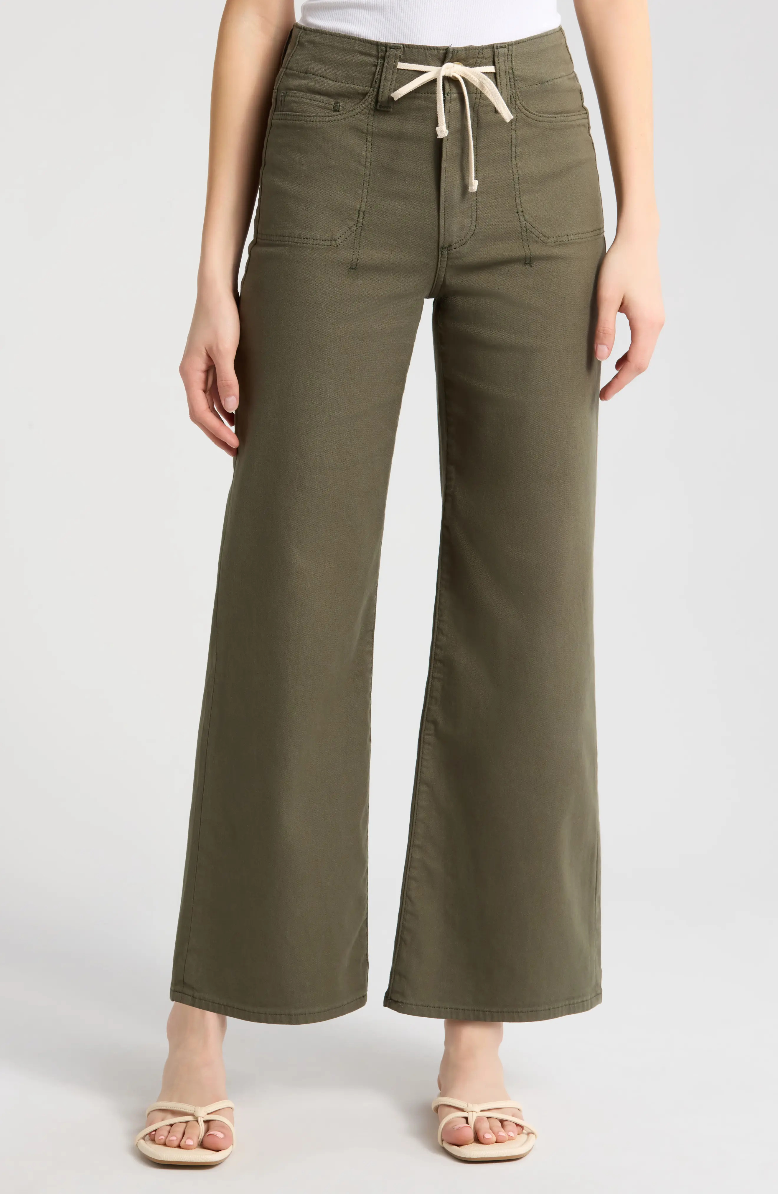 PAIGE Ari Drawstring Wide Leg Pants (Women) | Nordstrom | Nordstrom