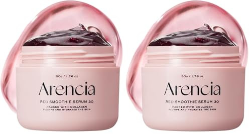 Arencia Overnight Red Smoothie Face Mask Serum, Glowing & Soothing with 30% red collagen, Niacinamide, Peptide, Vitamin E (Pack of 2) | Amazon (US)