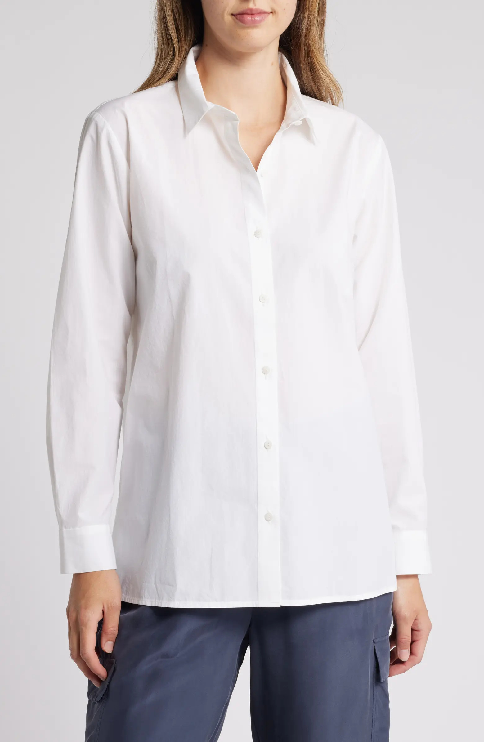 Classic Collar Easy Organic Cotton Button-Up Shirt | Nordstrom