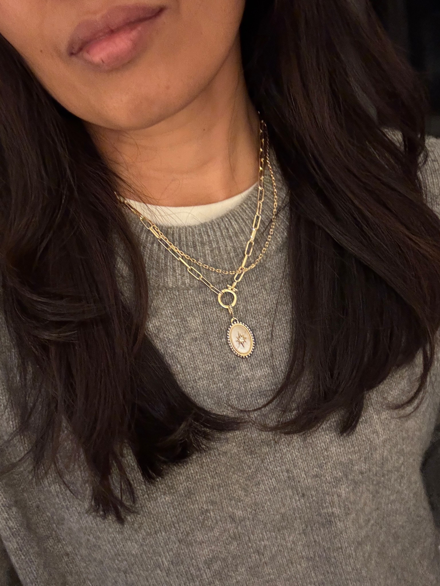 Winter outfit of the day for sightseeing in London. 
Lightweight cashmere sweater. True to size. I could also size up for an extra oversized fit. 
Sweatpant jeans. True to size. Cool gray wash. 
Chelsea boots are leather and waterproof. True to size. 
Good basic cotton t-shirt. 
Layered necklace. Charm necklace with vintage look  



#LTKFindsUnder100 #LTKOver40