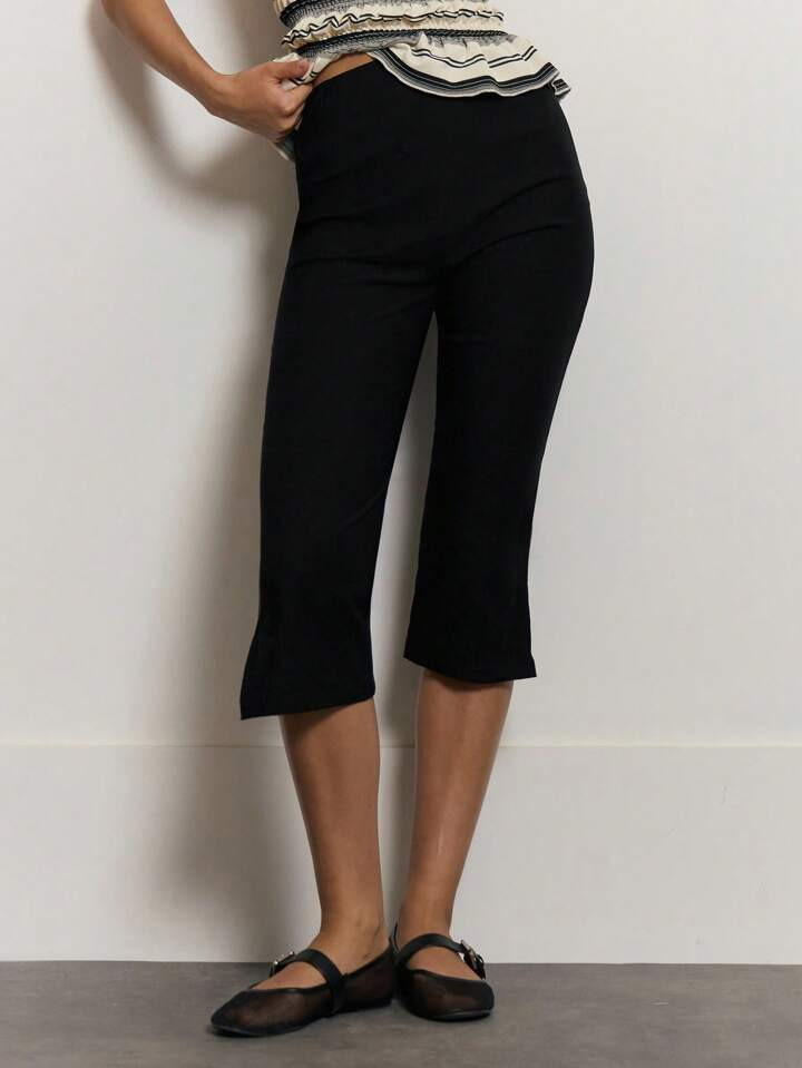 MUSERA Mid Rise Button Capri Leggings Summer Holiday Vacation Y2k Elegant Cute Casual Sexy Collec... | SHEIN