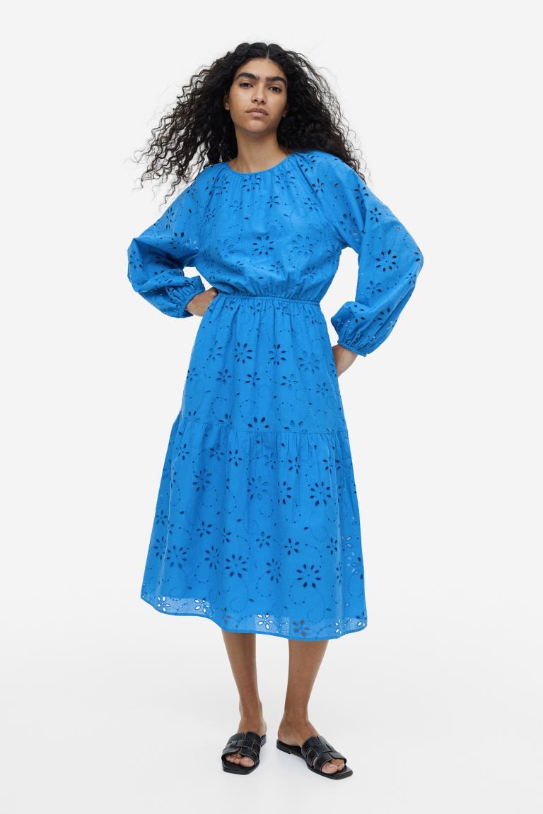 Eyelet embroidered Tie-detail Dress | H&M (US)