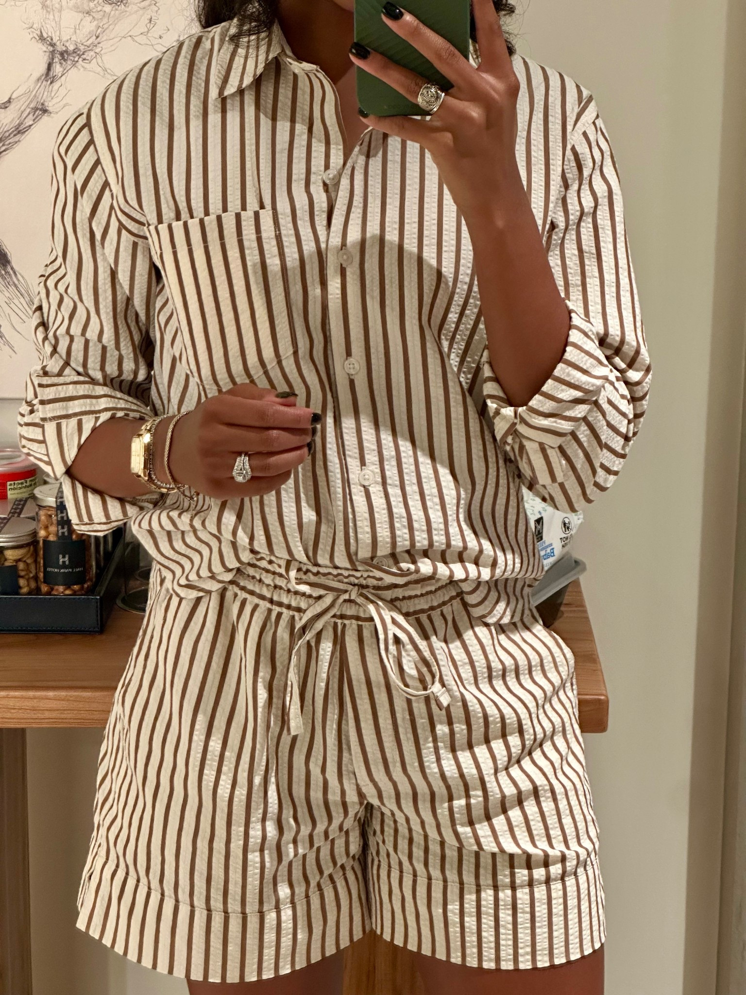 Spring & Summer Matching Set. Drawstring shorts & button up light weight top. 

#LTKSaleAlert #LTKStyleTip