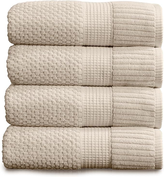 NY Loft 100% Cotton Bath Towel 4 Pack | Super Soft & Absorbent Quick-Dry Bath Towels 30" x 52" | ... | Amazon (US)