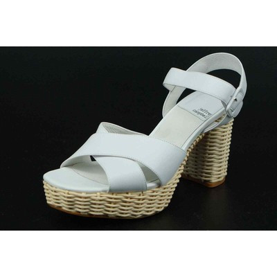 Jeffrey Campbell Amma Platform White Scandal SZ 9 Ankle Wicker Woven Cross strap  | eBay | eBay US