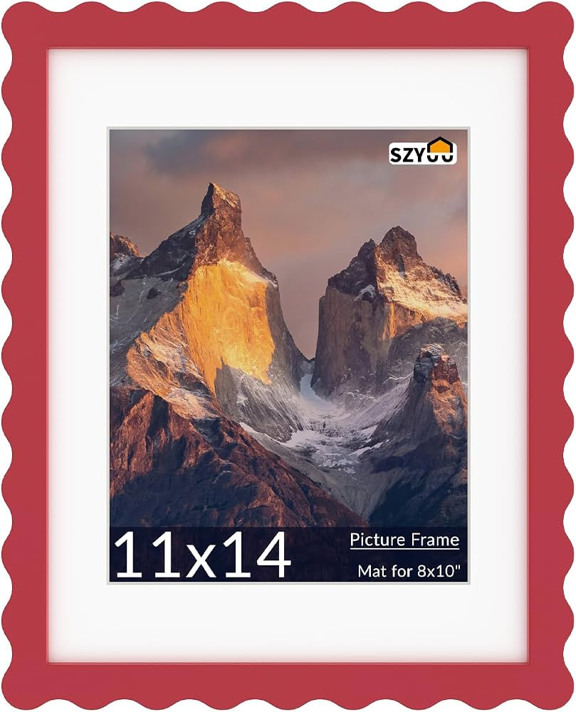 11x14 Wavy Picture Frame with Real Glass, Tabletop & Wall Mount | Amazon (US)