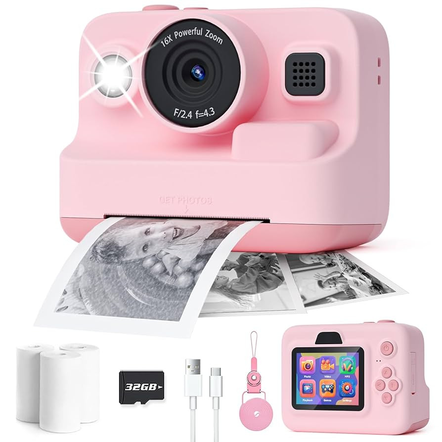 Kids Camera Instant Print,1080P Kids Instant Cameras That Print Photos,Christmas Birthday Gifts f... | Amazon (US)