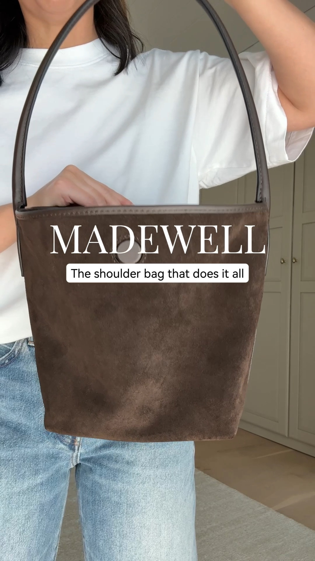 Obsessed with this shoulder bag from @Madewell - so chic and still roomy. Great option to elevate any outfit. On sale during the LTK Exclusive In-App Sale with code LTK20. #madewell #madewellpartner #ad

Boxy crop tee xs
Barrel jeans 26 short - size up
Shoulder bag