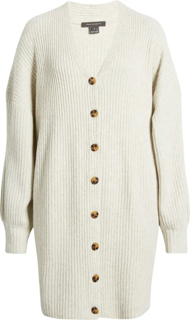 Babysoft Rib Button Front Long Sleeve Sweater Dress | Nordstrom