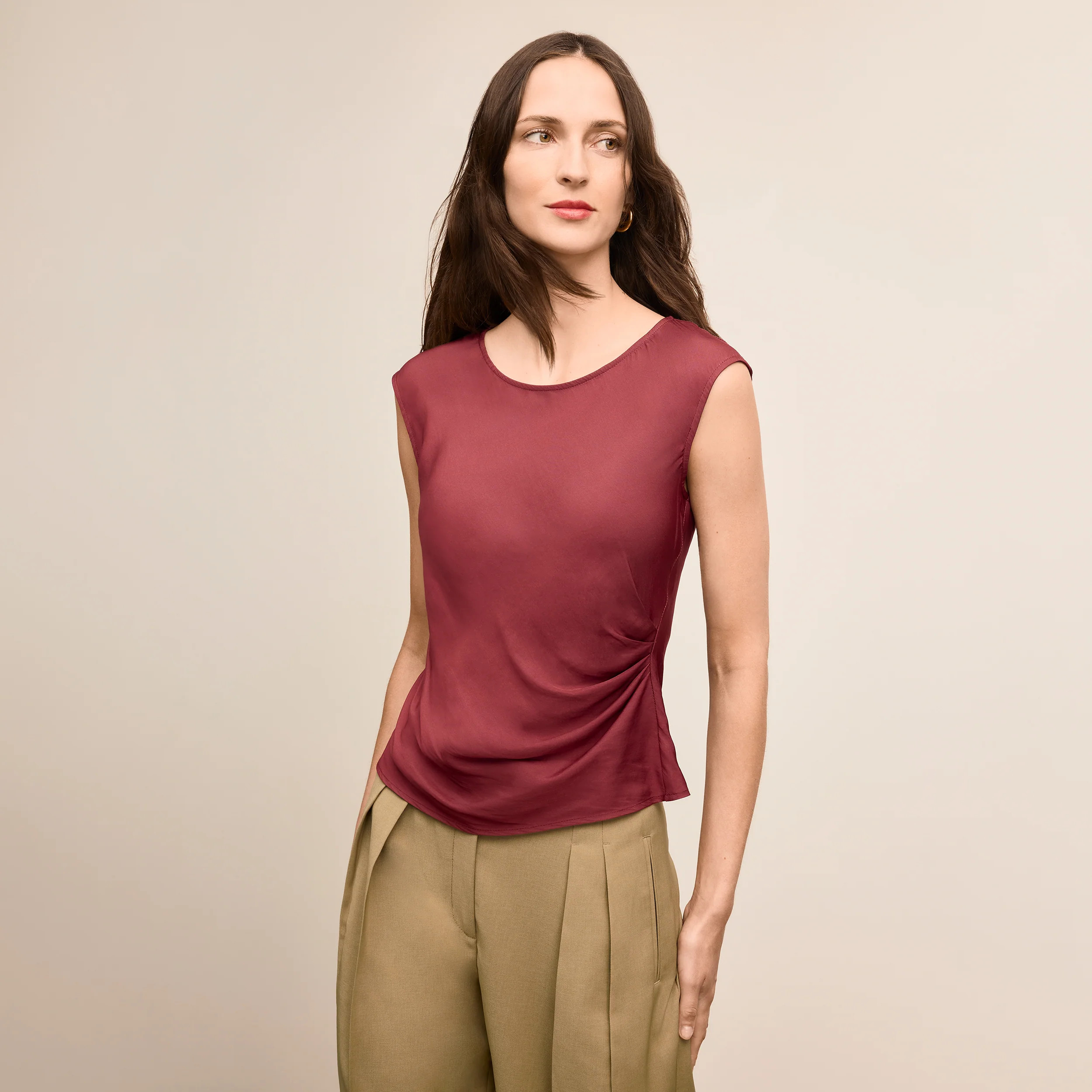 Brooke Definition Top - Eco Drape :: Port Wine | MM LaFleur