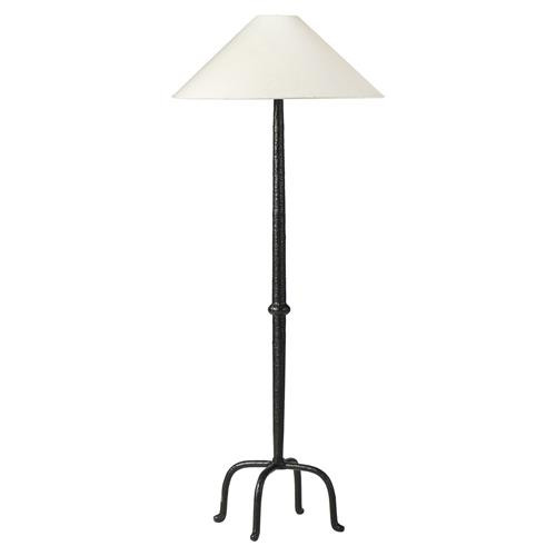 Shaun Mid Century Matte Black Aluminum Footed Base Floor Lamp | Kathy Kuo Home