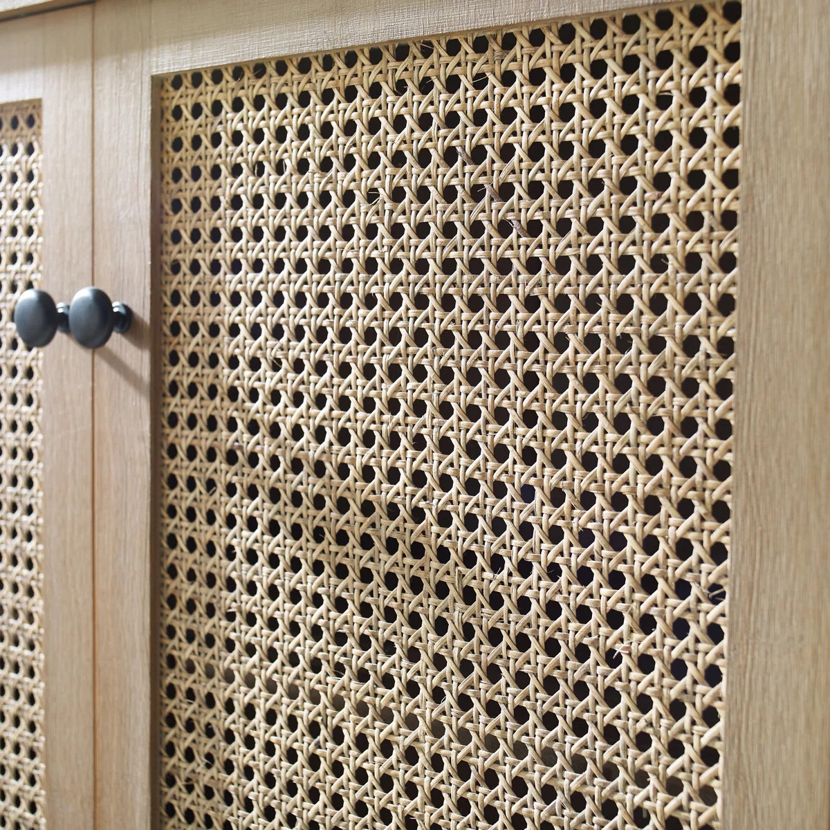 Bay Isle Home™ Calzada  31.5'' Tall 2 - Rattan Wicker Door Storage Accent Cabinet with Solid Wo... | Wayfair North America