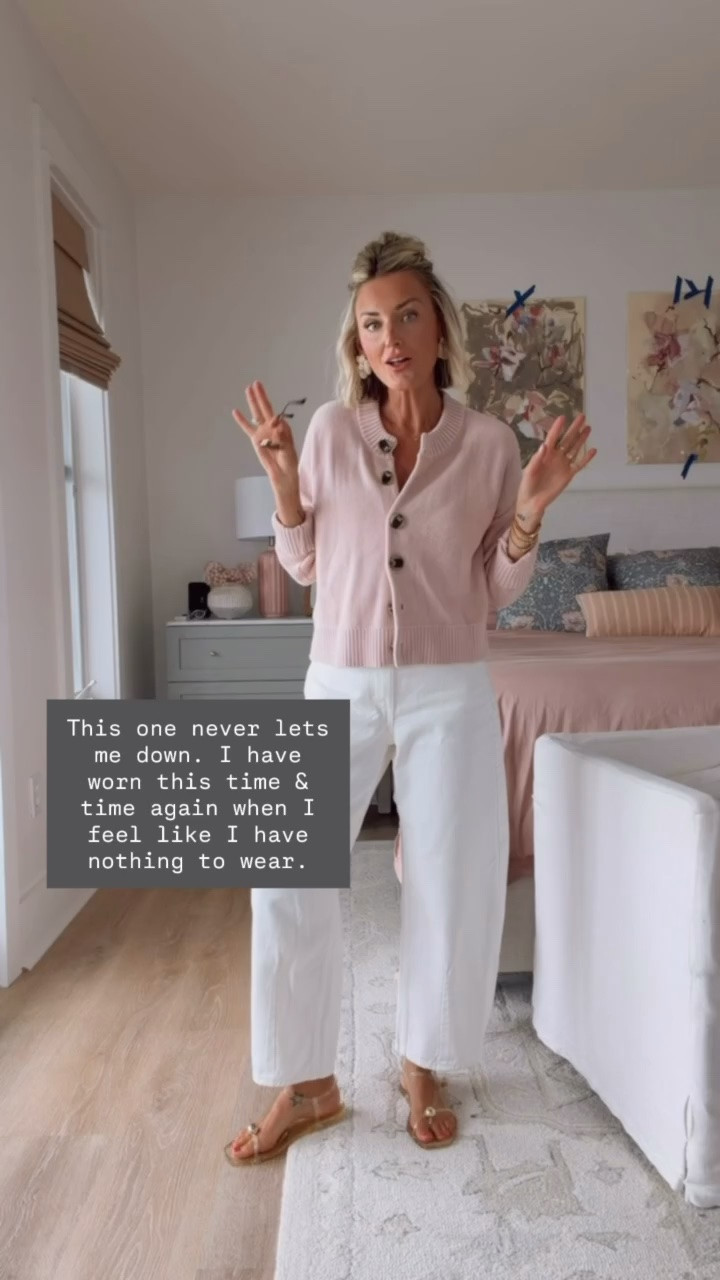 Such a great failsafe look for days when you still want to feel chic! Wearing XS/4. 

Loverly Grey, Target find, Target fashion, Quince, pink cardigan, white barrel jeans outfit, white barrel denim outfit

#LTKootd #LTKSeasonal