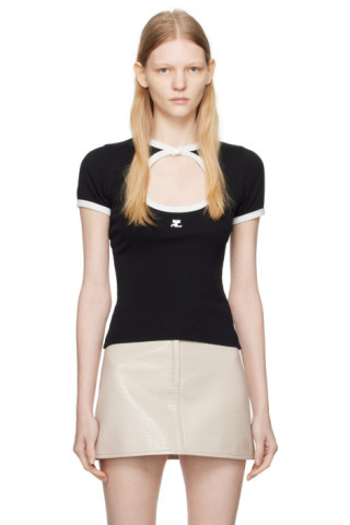 Black Circle Contrast T-Shirt | SSENSE