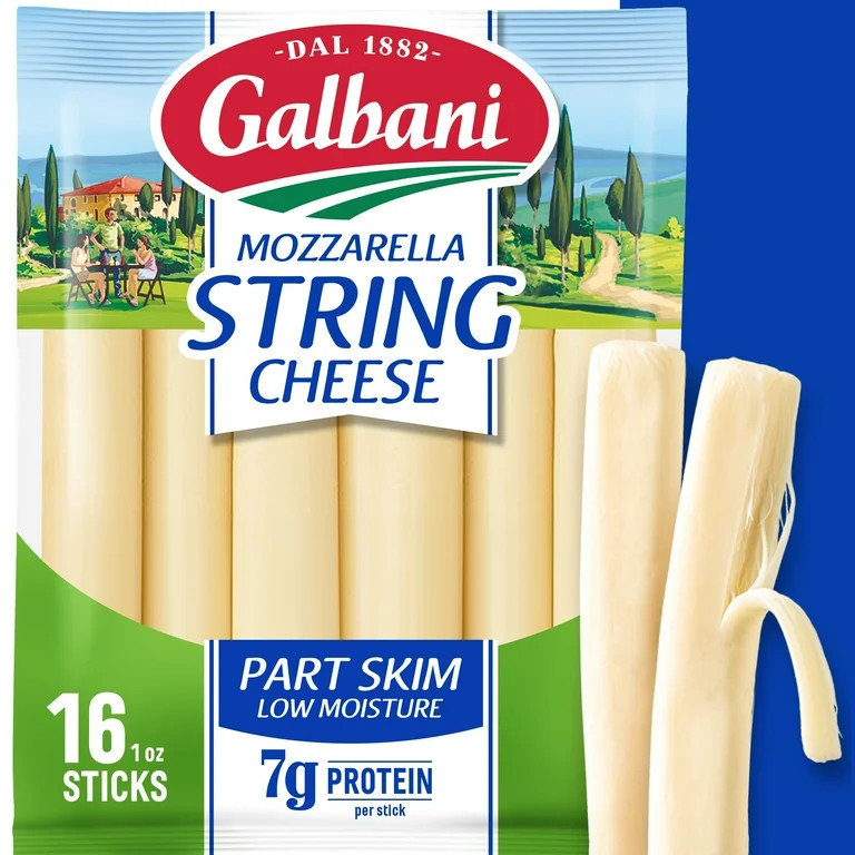 Galbani Low Moisture Part Skim Mozzarella String Cheese, 16 oz, 16 Ct (Refrigerated) | Walmart (US)