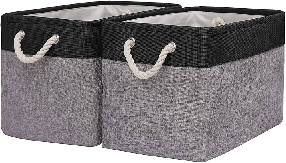 Extra Large Storage Baskets Organizer(16 × 12 × 12 inches)for Clothes Toys Towel Books, , Canva... | Amazon (US)