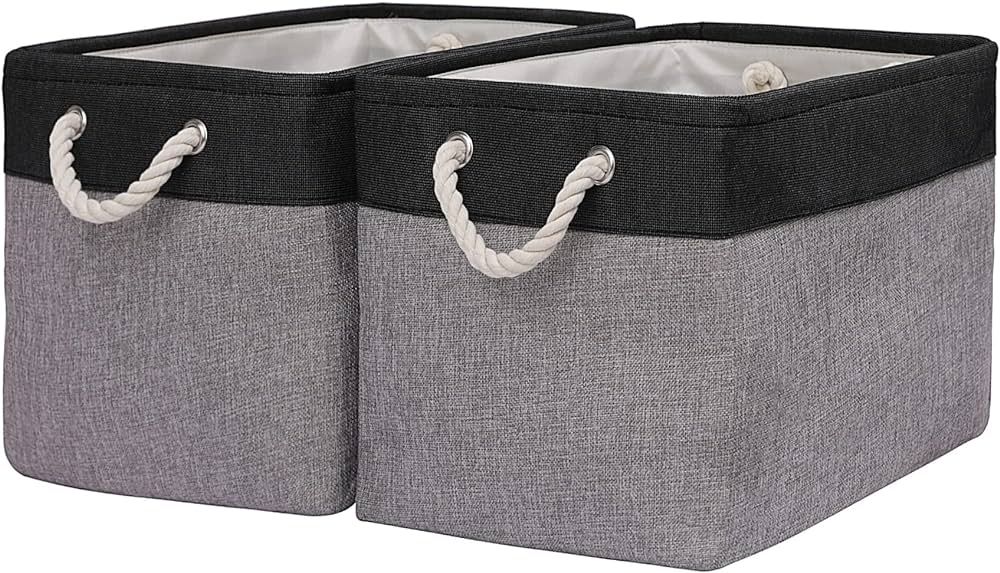 Extra Large Storage Baskets Organizer(16 × 12 × 12 inches)for Clothes Toys Towel Books, , Canva... | Amazon (US)