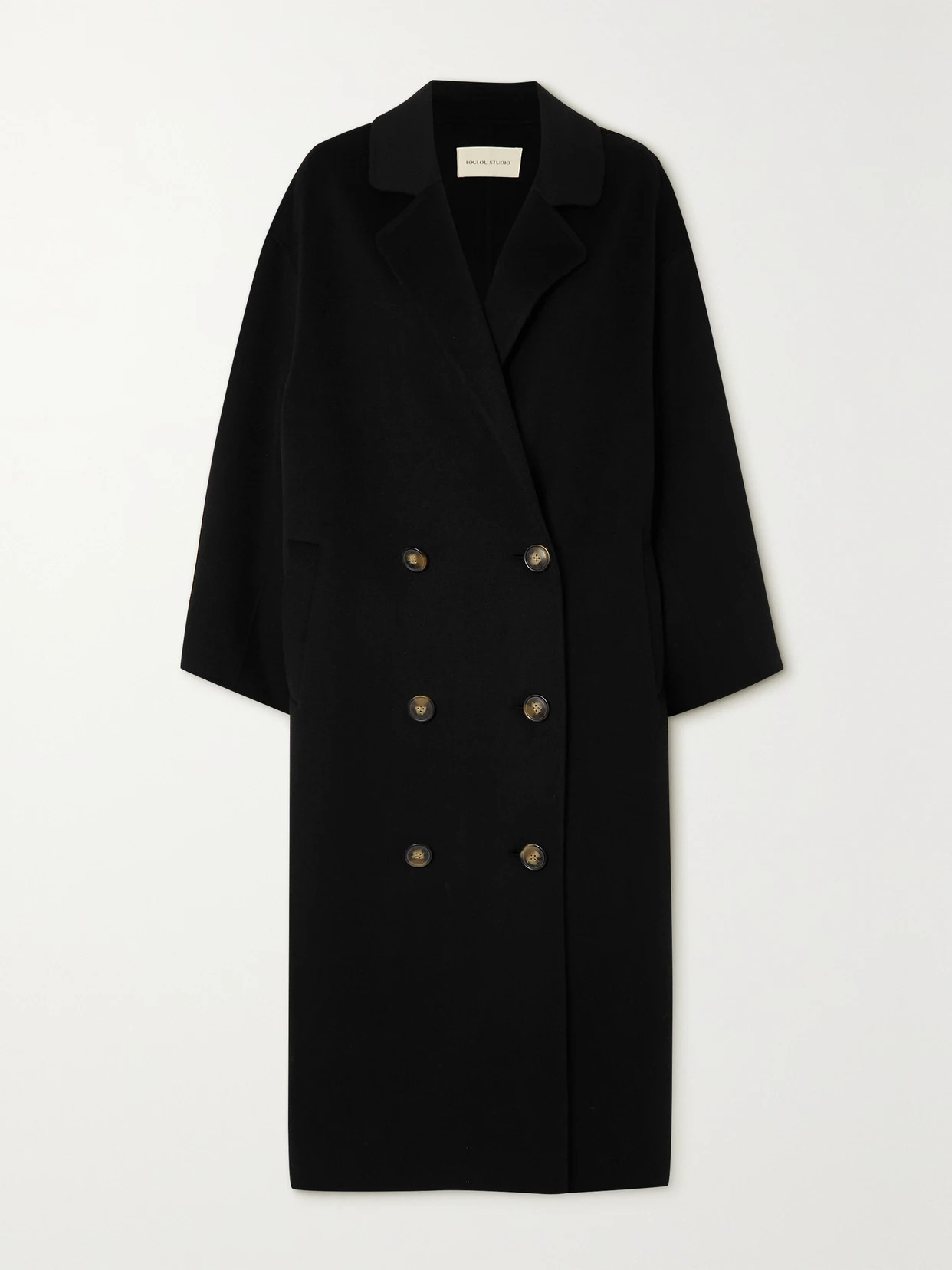 LOULOU STUDIO - Borneo Oversized Double-breasted Wool And Cashmere-blend Coat - Black | NET-A-PORTER (US)