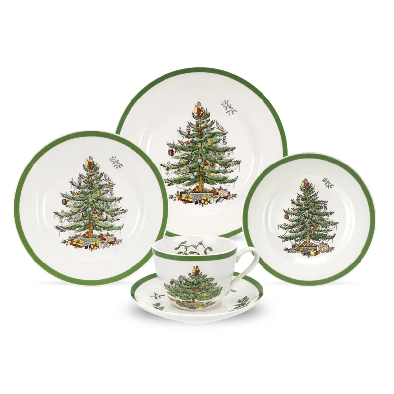 Spode Christmas Tree 5-Pc Place Setting | Wayfair North America