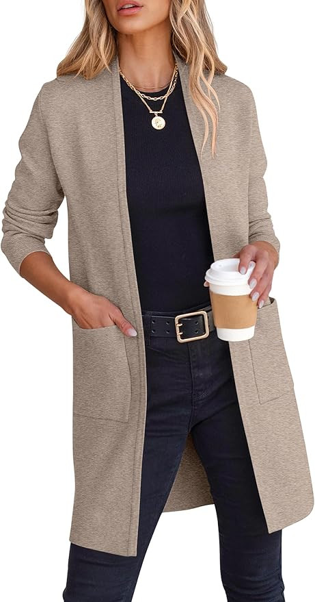 ANRABESS Cardigan Sweater for Women Casual 2025 Fall Fashion Coat Long Sleeve Open Front Knit Coa... | Amazon (US)