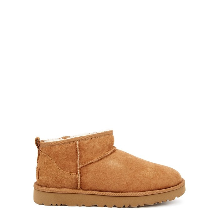 UGG Classic Ultra Mini Chestnut Suede Boots - TAN - 3 | Harvey Nichols (Global)