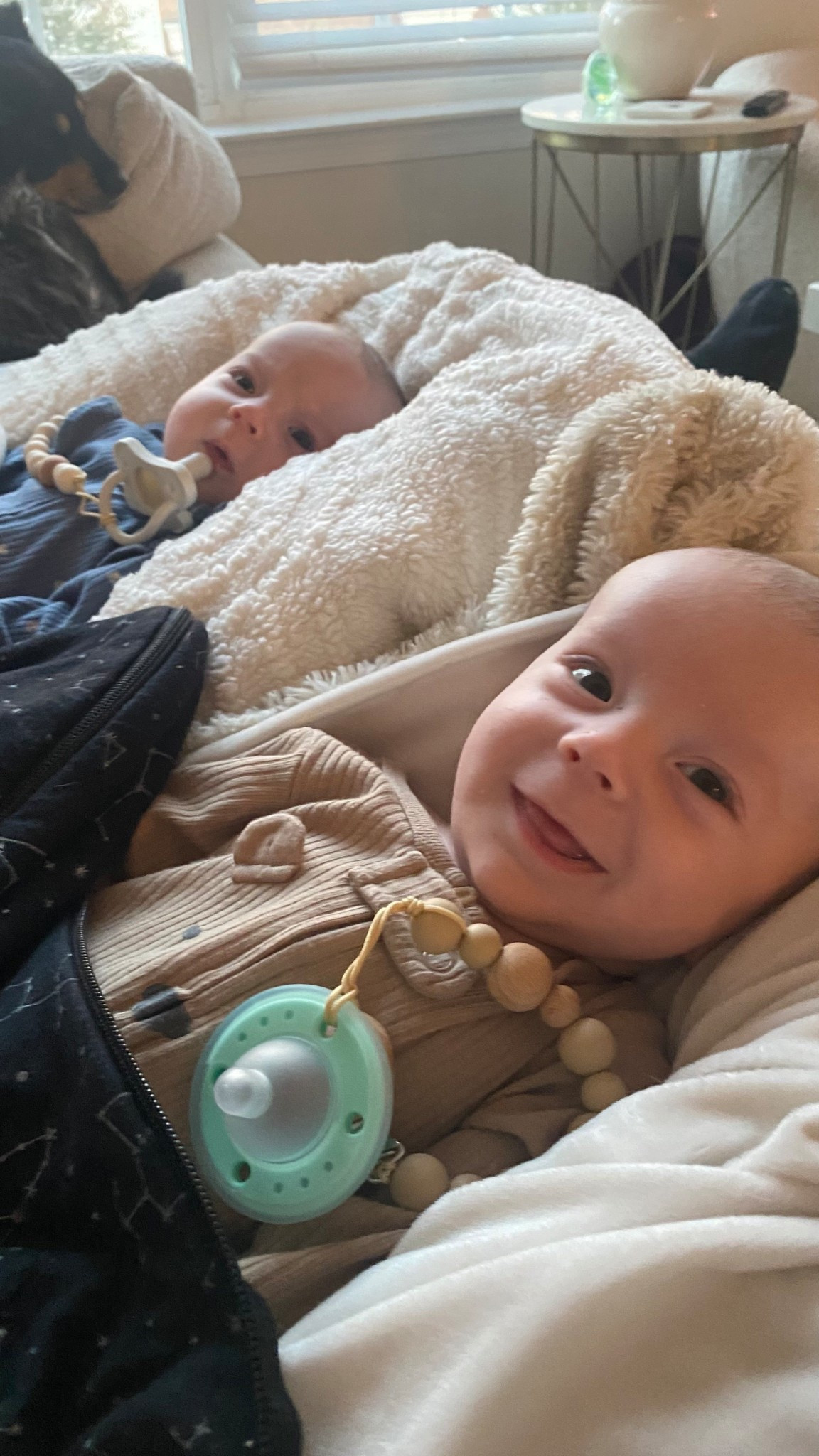 Snuggly day on the couch with the whole fam! The twins love their sleep sacks and their boop boops (pacifiers) from Ninni co which is the best paci developmentally for breast and bottle feeding. 

#LTKFamily #LTKBaby #LTKBump