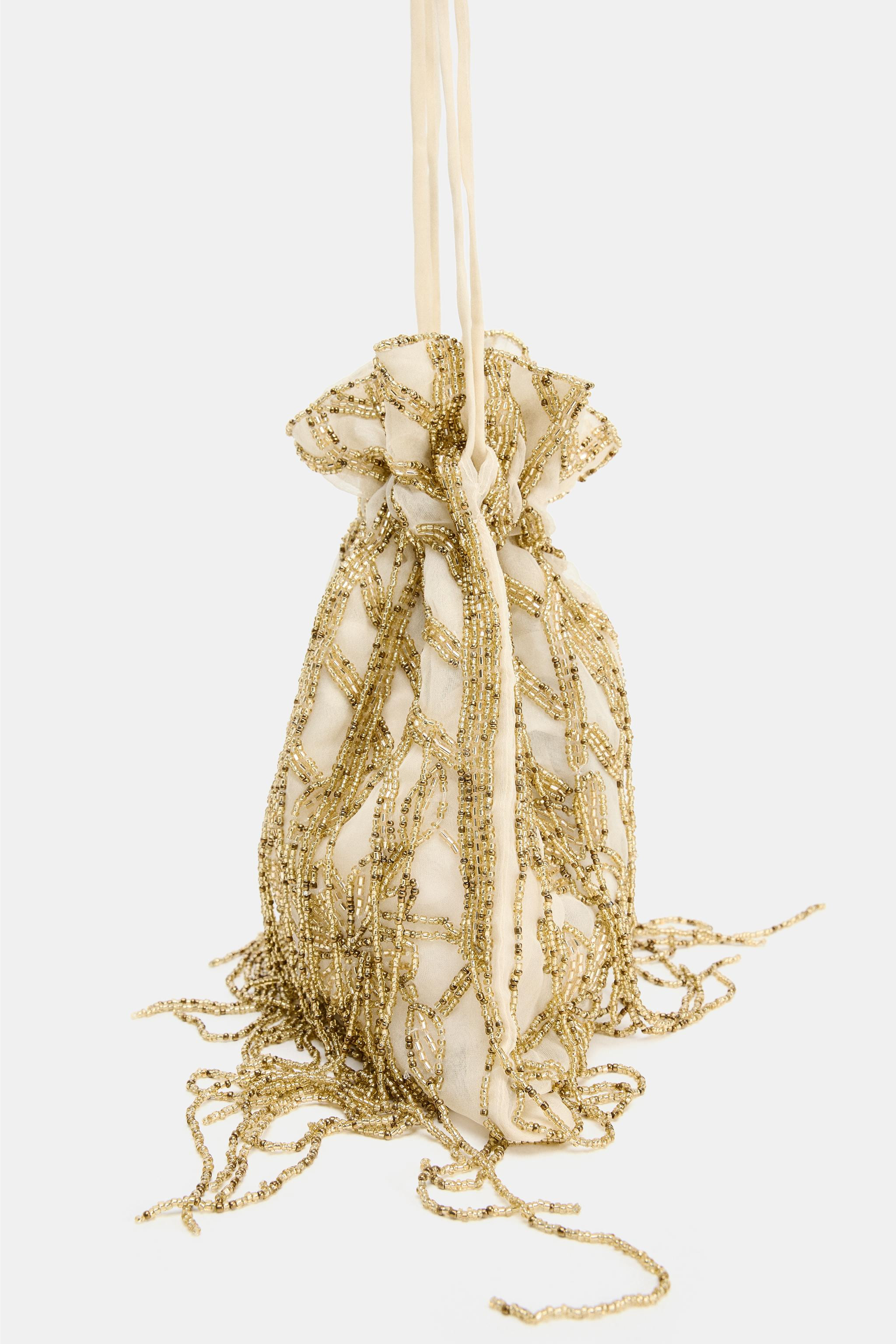 SEQUIN RUCHED BUCKET BAG | Zara US