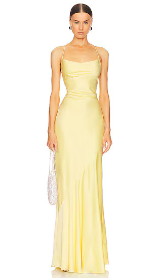 Entice Drape Gown in Lemon | Revolve Clothing (Global)