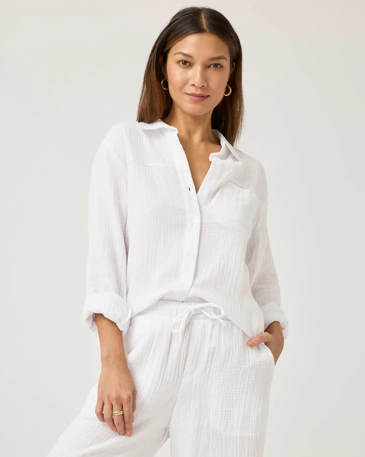 Kit Gauze Button Down Shirt | Splendid